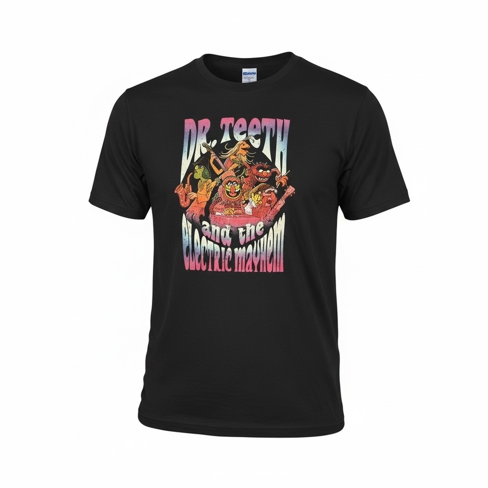 Vintage Disney Black Dr. Teeth  and the Electric Mayhem Muppets Graphic Tee
